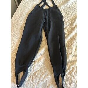 Womens Vintage Stretch Ski Snow Pants Black Boot Stirrup 80s 90s Retro 8/10